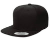 Custom black Snapback cap for personalized promotional Laser engraved leather patch and Embroidery