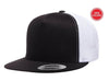Black White Trucker Mesh cap hat for custom promotional Embroidery and Laser engraved leather patch
