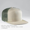 Khaki Loden 7 Panel Mesh Trucker CUSTOM Snapback cap for Embroidery & engraving leather patch