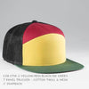 Yellow Red Green 7 Panel Trucker CUSTOM Snapback cap for Embroidery & engraving leather patch