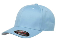 Blue Wooly Combed Cap for promotional Embroidery and custom Laser engraved leather patch