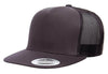 Charcoal Trucker Mesh cap hat for custom promotional Embroidery and Laser engraved leather patch