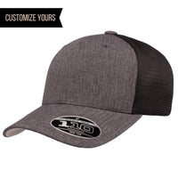 110m charcoal black custom flexfit hats with customize your logo text