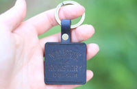 custom black leather keychain in bulk engraved by dekni creations