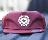 maroon custom leather patch hat by dekni creations