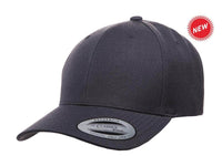 Dark Grey Curved Visor Snapback Cap for custom laser engraved leather patch & Embroidery