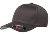Grey Wooly Combed Cap for promotional Embroidery and custom Laser engraved leather patch