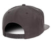 back Grey Snapback cap for promotional Laser engraved leather patch and custom Embroidery