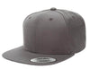 Custom grey Snapback cap for personalized promotional Laser engraved leather patch and Embroidery
