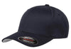 Navy Wooly Combed Cap for promotional Embroidery and custom Laser engraved leather patch