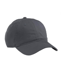 Grey Econscious Organic Cotton Twill Unstructured Baseball Hat Embroidery engraving leather patch