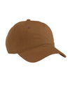 Brown Econscious Organic Cotton Twill Unstructured Baseball Hat Embroidery engraving leather patch