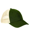 Olive Mesh Eco Hemp Baseball Trucker Cap for Custom Embroidery & laser embossed leather patch