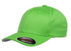 Green Wooly Combed Cap for promotional Embroidery and custom Laser engraved leather patch