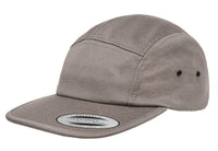 Grey Jockey Camper Cap for custom laser engraving leather patch and branded Embroidery