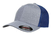 Heather Royal Melange Mesh Custom Hat for custom engraved leather patch and promotional Embroidery