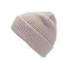 khaki cuff knit beanie hat for custom personalized Embroidery and Laser engraved leather patch