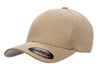 Khaki Flexfit Wool Blend Custom Cap for laser engraved leather patch and promotional Embroidery