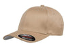 Khaki Wooly Combed Cap for promotional Embroidery and custom Laser engraved leather patch