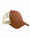 Brown Econscious Trucker Organic Recycled Hat for Custom Embroidery & engraving leather patch
