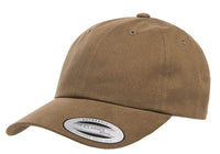 Loden Peached Cotton Twill Dad Cap for custom Embroidery and Laser engraved leather patch