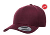 Maroon Curved Visor Snapback Cap for custom laser engraved leather patch & Embroidery