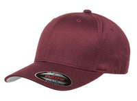 Marron Wooly Combed Cap for promotional Embroidery and custom Laser engraved leather patch