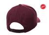 Maroon Back Curved Visor Snapback Cap for custom laser engraved leather patch & Embroidery