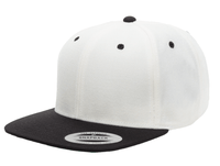 White Black Snapback cap for promotional Laser engraved leather patch and custom Embroidery