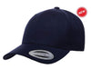 Navy Curved Visor Snapback Cap for custom laser engraved leather patch & promotional Embroidery