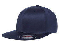 Navy Blue Pro-Baseball On-Field Custom Cap for custom Laser engraved leather patch and Embroidery