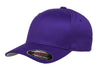 Purple Wooly Combed Cap for promotional Embroidery and custom Laser engraved leather patch