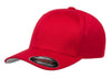 Red Wooly Combed Cap for promotional Embroidery and custom Laser engraved leather patch