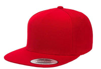 red 5 Panel Snapback cap 2-Tone for custom Embroidery and Laser engraved leather patch