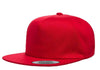 Red Unstructured 5-Panel Snapback Custom Cap for laser engraving leather patch and Embroidery