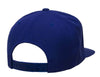royal blue back 5 Panel Snapback cap 2-Tone for custom Embroidery and Laser engraved leather patch