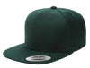 Custom green Snapback cap for personalized promotional Laser engraved leather patch and Embroidery