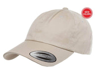 stone Low Profile Cotton Twill Dad Hat for custom Embroidery and Laser engraved leather patch