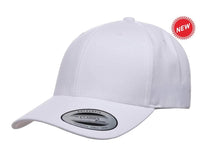 White Curved Visor Snapback Cap for custom laser engraved leather patch & promotional Embroidery